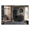 Picture of <3 Bing 605mm Wall Hung 2 Drawer Basin Unit & Co-ordinating Basin - Matt Black & Glass