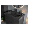 Picture of <3 Bing 605mm Wall Hung 2 Drawer Basin Unit & Co-ordinating Basin - Matt Black & Glass