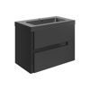 Picture of <3 Bing 805mm Wall Hung 2 Drawer Basin Unit & Co-ordinating Basin - Matt Black & Glass