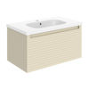 Picture of <3 Butterfly 815mm Wall Hung 1 Drawer Basin Unit & Basin - Matt Cotton