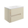 Picture of <3 Bing 815mm Wall Hung 2 Drawer Basin Unit & White Basin - Matt Cotton & Oak Effect