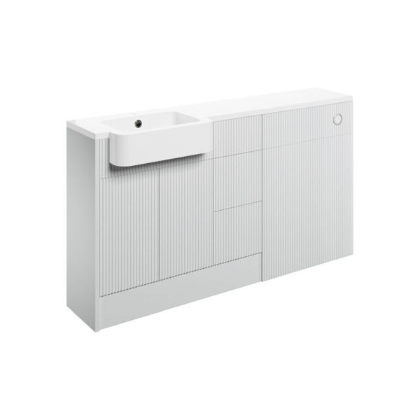 Picture of <3 Beat 1542mm Basin  WC & 3 Drawer Unit Pack (LH) - Matt White