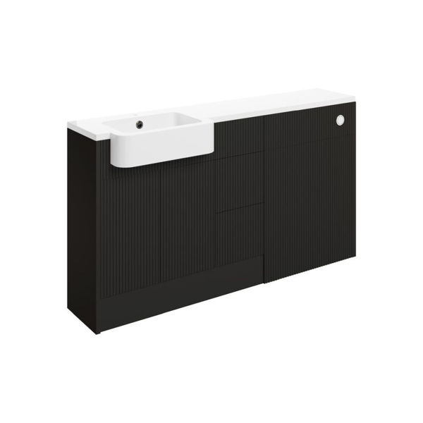 Picture of <3 Beat 1542mm Basin  WC & 3 Drawer Unit Pack (RH) - Matt Graphite Grey