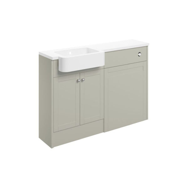 Picture of <3 Eucalyptus 1242mm Basin & WC Unit Pack (LH) - Matt Latte