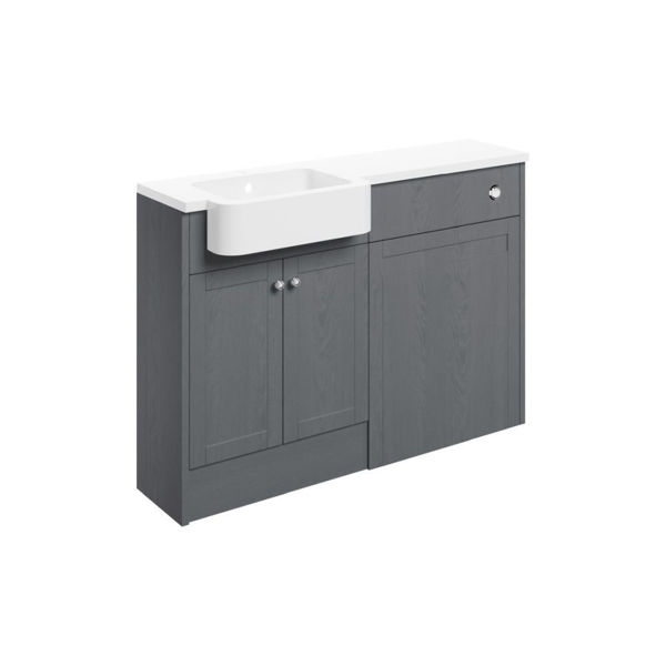 Picture of <3 Eucalyptus 1242mm Basin & WC Unit Pack (RH) - Grey Ash