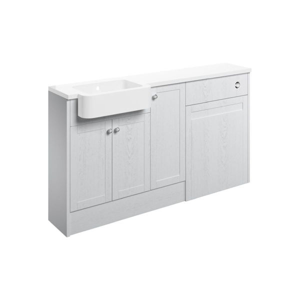 Picture of <3 Eucalyptus 1542mm Basin  WC & 1 Door Unit Pack (LH) - Satin White Ash