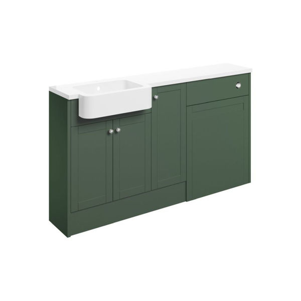 Picture of <3 Eucalyptus 1542mm Basin  WC & 1 Door Unit Pack (LH) - Matt Sage Green