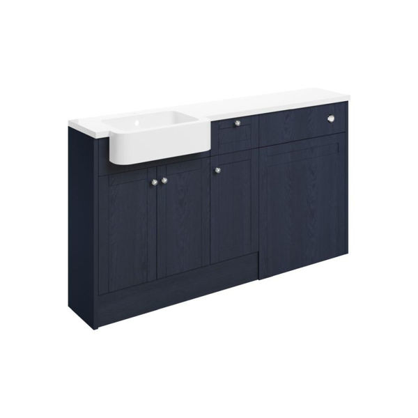 Picture of <3 Eucalyptus 1542mm Basin  WC & 1 Drawer  1 Door Unit Pack (RH) - Indigo Ash