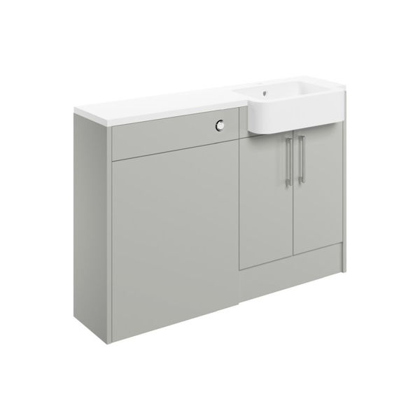 Picture of <3 Blaze 1242mm Basin & WC Unit Pack (LH) - Light Grey Gloss