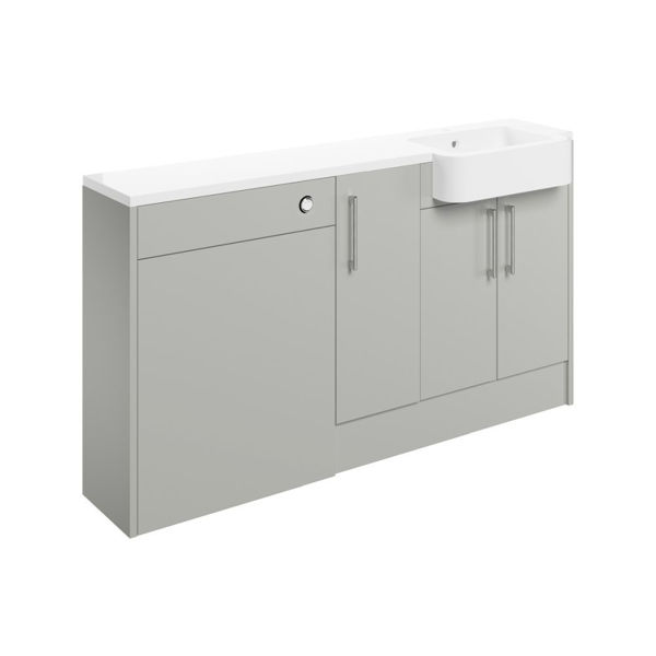 Picture of <3 Blaze 1542mm Basin  WC & 1 Door Unit Pack (LH) - Light Grey Gloss