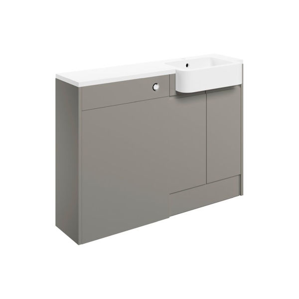 Picture of <3 Sage 1242mm Basin & WC Unit Pack (LH) - Pearl Grey Gloss