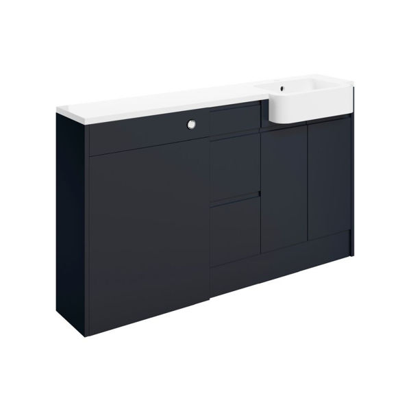 Picture of <3 Sage 1542mm Basin  WC & 3 Drawer Unit Pack (LH) - Matt Indigo Blue