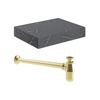 Picture of <3 Mondo 600mm Wall Hung Grey Marble Basin Shelf & Brushed Brass Bottle Trap