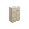 Picture of <3 Pear 610mm Floor Standing 2 Door Basin Unit & Basin - Oak