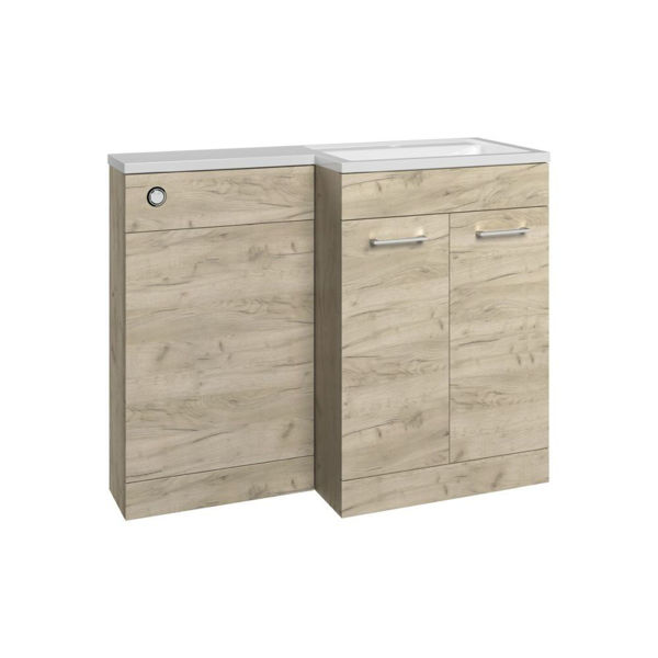 Picture of <3 Hazel 1100mm Floor Standing L-Shape Pack & Basin (RH) - Oak