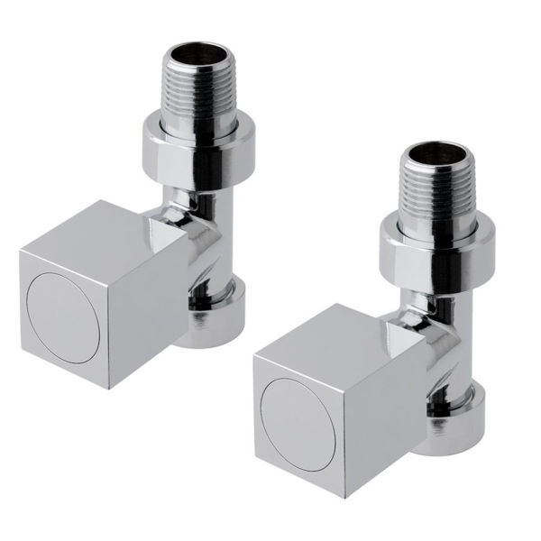 Picture of Square straight radiator valves Chrome 41.3002